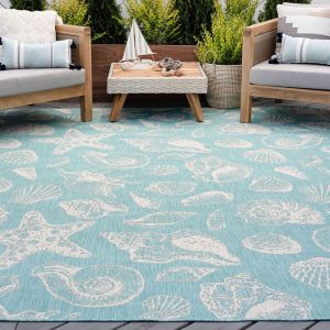 Tayse Rugs Eco Sanibel ECO1406 Aqua