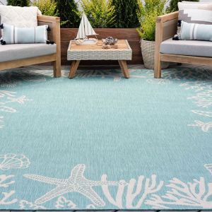 Tayse Rugs Eco Biscayne ECO1506 Aqua