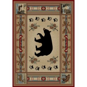 Mayberry Rugs Hearthside HS4882 Woodlands Bear Red