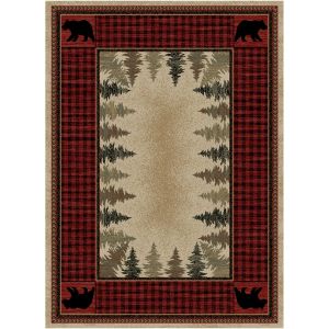 Mayberry Rugs Hearthside HS6490 Four Corners Red