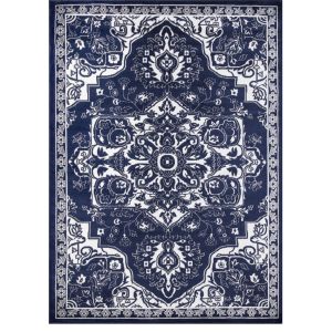 Concord Global Rugs-Jefferson Collection-Vintage Medallion Navy ,  Navy