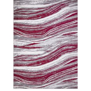 Concord Global Rugs-Jefferson Collection-Marble Stripes Red , Red