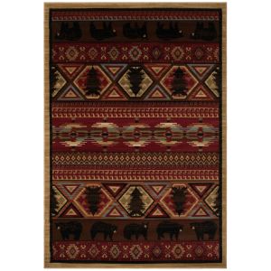 Mayberry Rugs Lodge King LK6970 Red Pine Red
