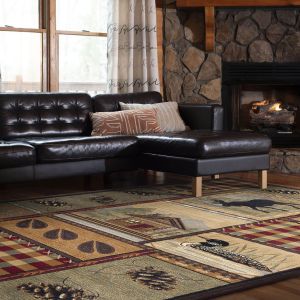 Tayse Rugs Nature Homespun Cabin NTR6548 Multi-Color