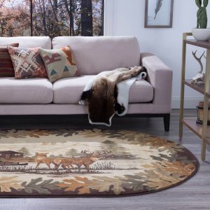 Tayse Rugs Nature Oak Deer NTR6670 Brown
