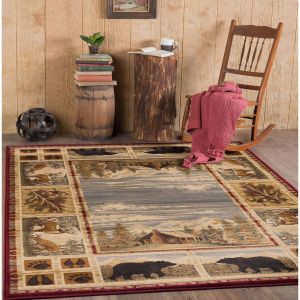 Tayse Rugs Nature Lakeside Retreat NTR6700 Red