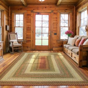 Homespice Rugs-Cotton Braided Rug-Pumpkin Pie-Red