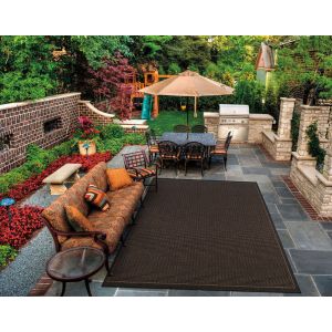 Couristan Rugs RECIFE SADDLESTITCH R0012000 BLACK/COCOA