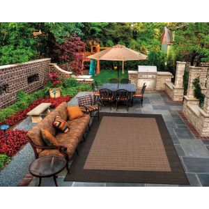  Couristan Rugs RECIFE CHECKERED FIELD R0052500 COCOA/BLACK
