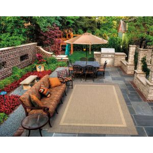 Couristan Rugs RECIFE STRIA TEXTURE R5260712 NATURAL/COFFEE