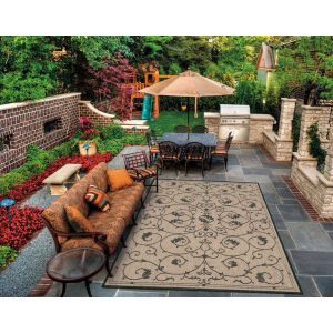 Couristan Rugs RECIFE VERANDA R5832500 COCOA/BLACK