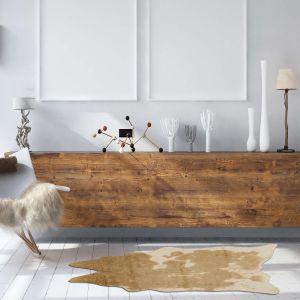 Linon Rugs Faux Cow Hide FCHMNCRM