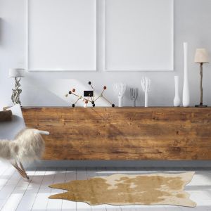 Linon Rugs Faux Cow Hide RUGFCHMNCRM