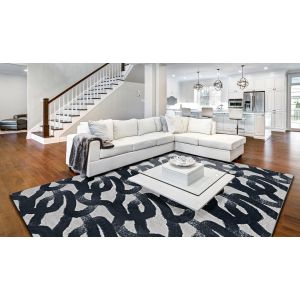 Linon Rugs Motif Printed Faux Rabbit RUGPR02