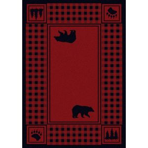American Dakota Rugs Cabin 0088RED Red