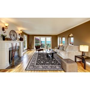 Concord Global Rugs-Kashan-Mahal Anthracite , Anthracite