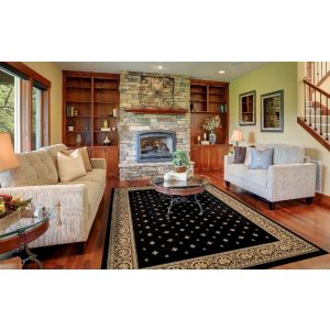 Concord Global Rugs-Ankara-Pin Dot Black , Black