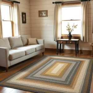 Homespice Rugs-Cotton Braided Rug-Cocoa Bean-Black