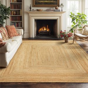 Homespice Rugs-Natural Rugs-George-Natural Jute & Golden Tan
