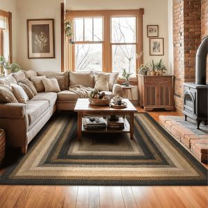 Homespice Rugs-Jute Braided Accessories-Kilimanjaro-Black