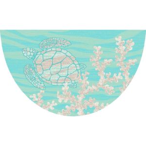 Mayberry Rugs Seaside SEA20602 Turtle Coral Turquoise