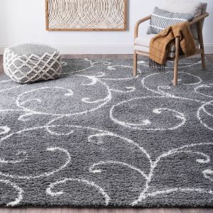 Tayse Rugs Soho Shag Benji SOH1101 Gray