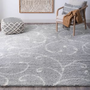 Tayse Rugs Soho Shag Benji SOH1102 Silver