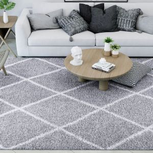 Tayse Rugs Soho Shag Derry SOH1202 Silver