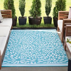 Tayse Rugs Sunset Nuala SUN1101 Aqua