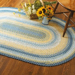 Homespice Rugs-Cotton Braided Rug-Sunflower-Blue