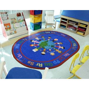 Joy Carpets Rugs Kid Essentials 1928-01 A World of Friends Multi
