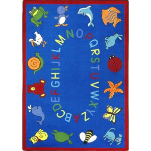 Joy Carpets Rugs Kid Essentials 1449-01 ABC Animals Blue