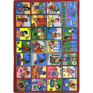 Joy Carpets Rugs Kid Essentials 1408-01 ABC Feelings Multi