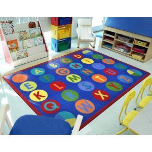 Joy Carpets Rugs Kid Essentials 1801-01 Alpha-Dots Multi