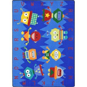 Joy Carpets Rugs Kid Essentials 1877-01 Alphabet Bots Multi