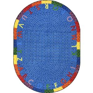Joy Carpets Rugs Kid Essentials 1674-01 Alphabet Braid Multi