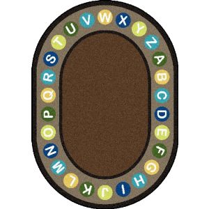 Joy Carpets Rugs Kid Essentials 1786-02 Alphabet Spots Earthtone