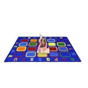 Joy Carpets Rugs Kid Essentials 1874-01 Alphabet Tiles Multi