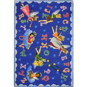 Joy Carpets Rugs Kid Essentials 1650-01 Angel Alphabet Multi