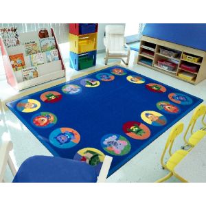 Joy Carpets Rugs Kid Essentials 2056-01 Animal Readers Multi