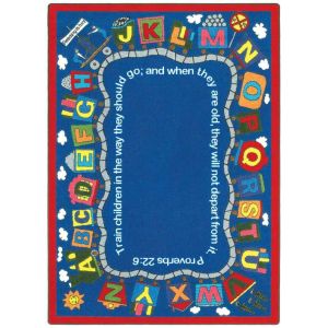 Joy Carpets Rugs Kid Essentials 1493-01 Bible Train Multi