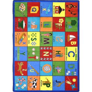 Joy Carpets Rugs Kid Essentials 1630-01 Bilingual Phonics Multi