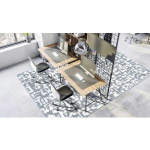 Joy Carpets Rugs WorkSpace 2128-02 Block Print Cloudy