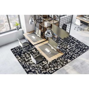 Joy Carpets Rugs WorkSpace 2128-03 Block Print Onyx