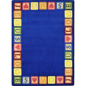 Joy Carpets Rugs Kid Essentials 1651-01 Blocks of Love Multi