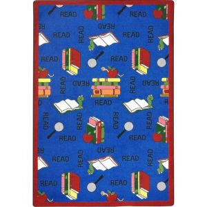 Joy Carpets Rugs Kid Essentials 1419-01 Bookworm Blue