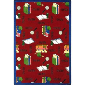 Joy Carpets Rugs Kid Essentials 1419-03 Bookworm Red