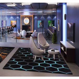 Joy Carpets Rugs Kid Essentials 2163-02 Breakout Teal