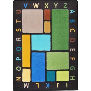 Joy Carpets Rugs Kid Essentials 1799-02 Building Blocks Earthtone