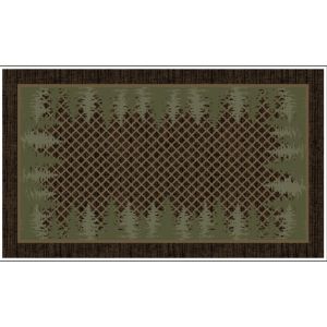 Mayberry Rugs Cozy Cabin CC20772 Pine Tree Trellis Brown
